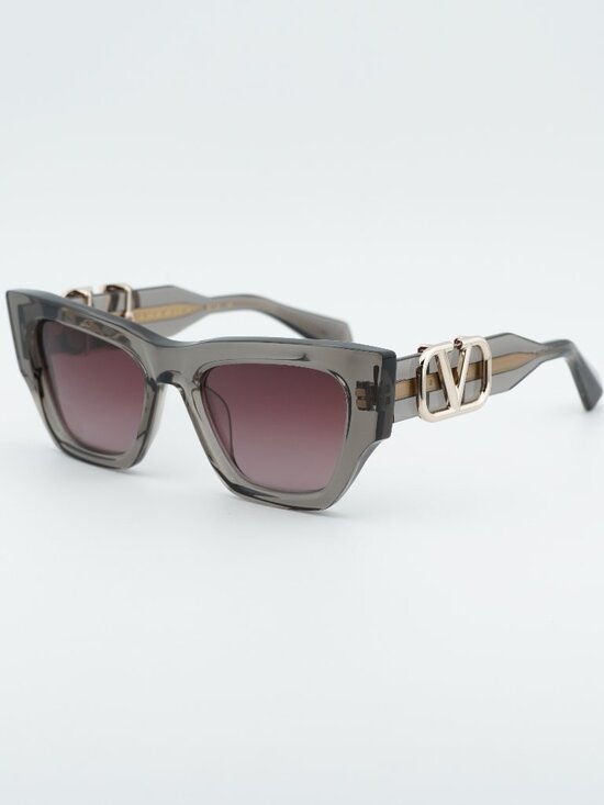 Valentino V-SETTE VLS-166C Sunglasses Grey Square Frame, Rose Gradient Lenses main image 6